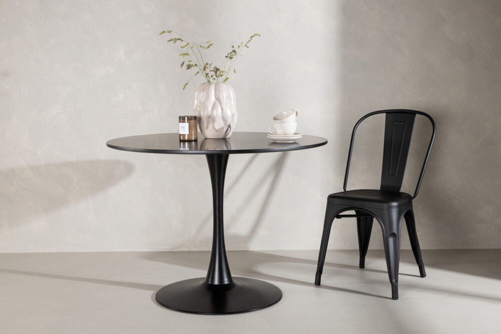 Modern Dining Table – Black / Black Mdf
