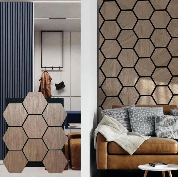 Acoustic Pattern Wall Panels - Hexagon - Pack of 4